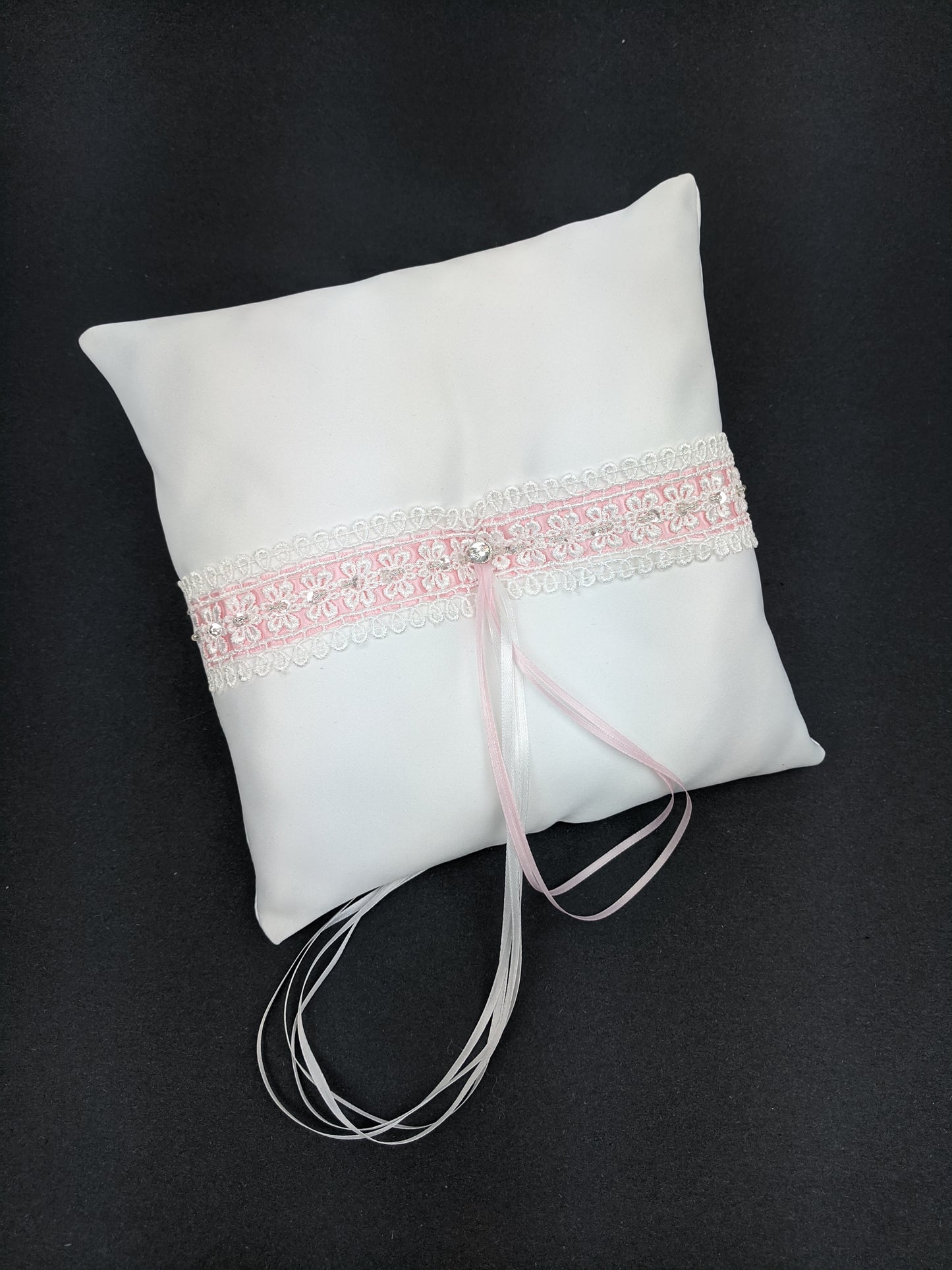 044A Coussin d'alliances blanc et rose